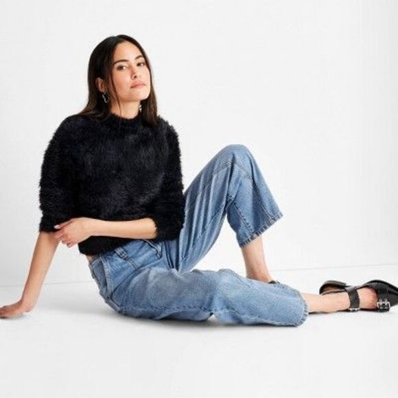 Women's Mid-Rise Barrel Leg Jeans - Future Collect Medium Wash - Picture 2 of 4